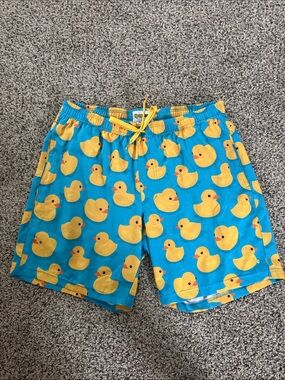 Blue Duck Print Swim Shorts